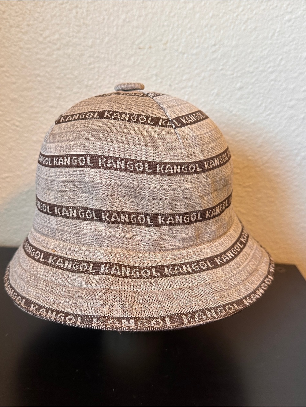 Kangol Brown Size M Stripe Bucket Hat